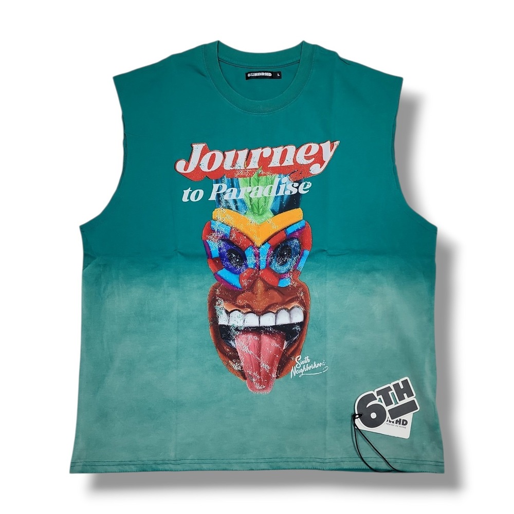6th NBRHD "Journey Paradise" Aqua‎ Muscle T-Shirt Men's L NWT